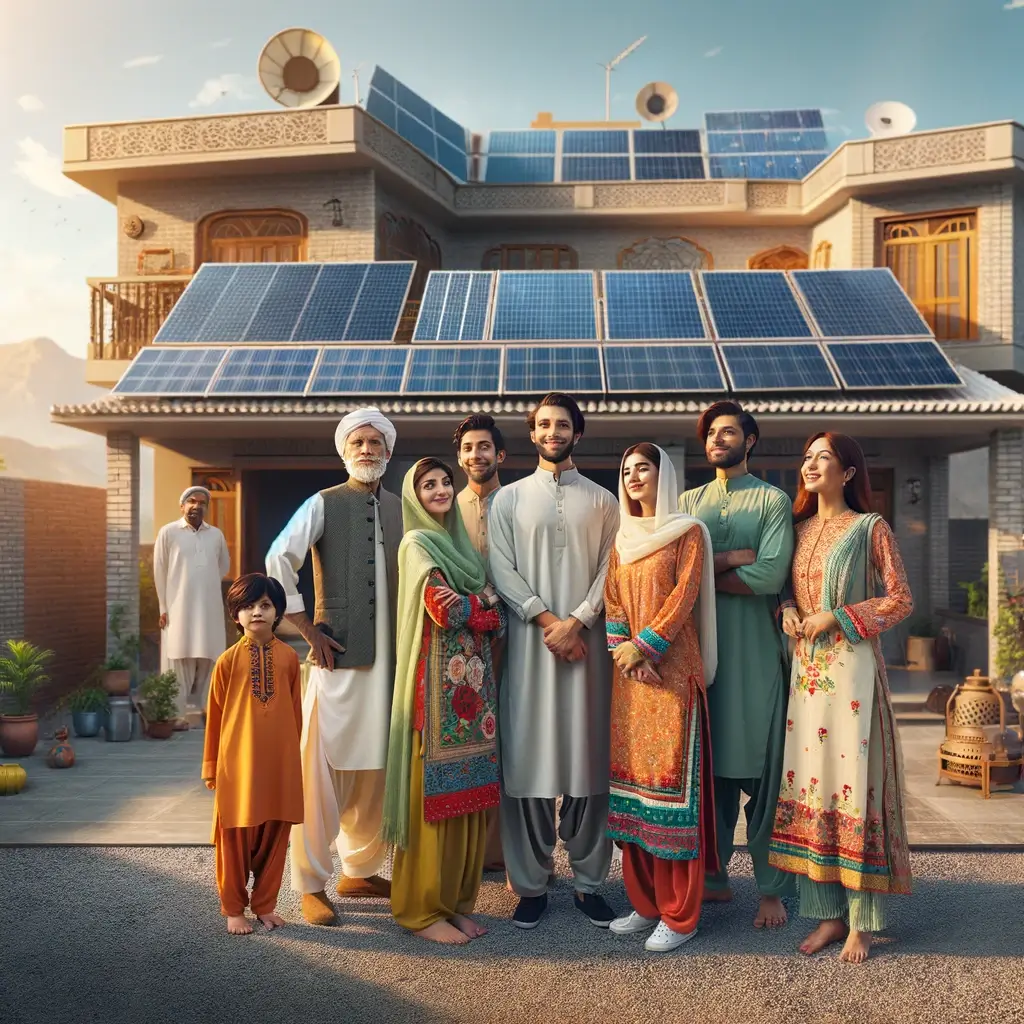 family with solar project 